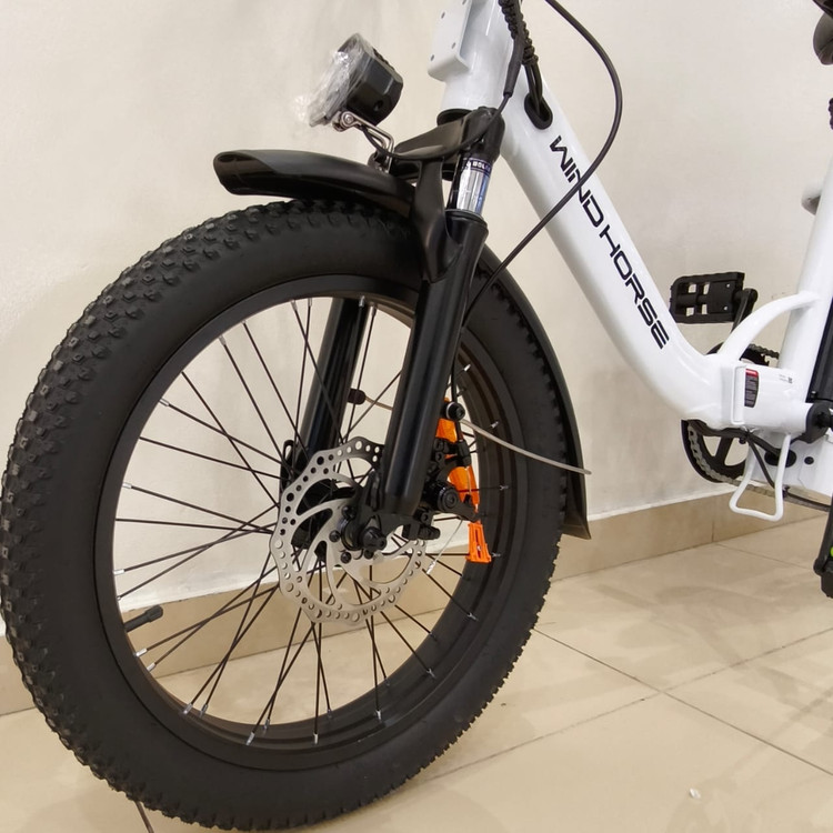 دوچرخه برقی تاشو آفرود تایر پهن WIND HORSE ( استاندارد انگلیس ) مدل W4B رنگ مشکی