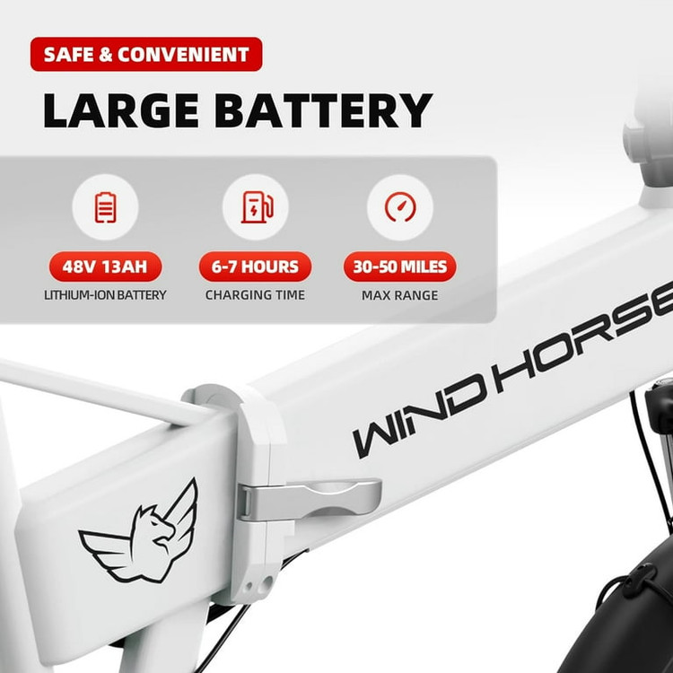 دوچرخه برقی تاشو آفرود تایر پهن WIND HORSE ( سفارش انگلیس ) مدل BIG