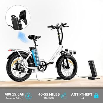دوچرخه برقی تاشو آفرود تایر پهن WIND HORSE ( استاندارد انگلیس ) مدل W4B رنگ مشکی
